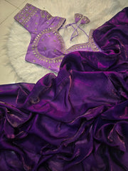 Beautiful Party-wear Heavy Space Silk Saree