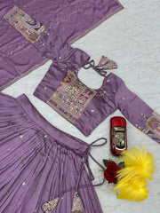 Festival Pure Vichitra Silk Embroidery Coding Sequence & Thread Work Lehenga Choli