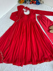 Attractive Real Mirror Embroidery Work Gown