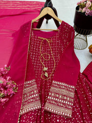 Party-wear Designer Georgette Embroidery Sequence Work Gown
