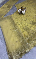 Beautiful Yellow Soft Net Embroidery Sequins Work Lehenga Choli