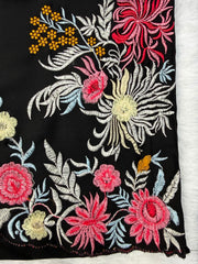 Beautiful Rayon Satin Thread Work Black Co-Ord Set