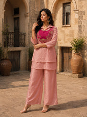 Beautiful Crunchy Silk Kurti Koti & Palazzo Set