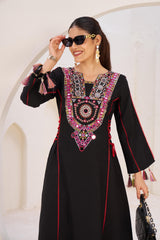 Girly Stylish Thread & Real Mirror With Tassels & Fancy Lace Co-Ord Set