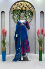 Beautiful Designer Georgette Digital Print With Thread & Sequence Work Gown