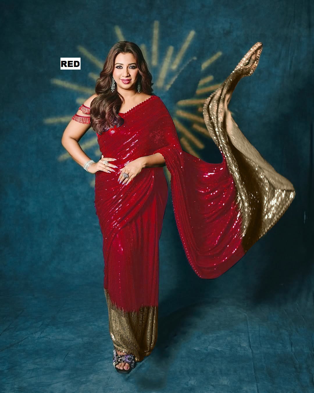 Party-wear Bollywood Blockbuster Georgette Sequence Work Saree