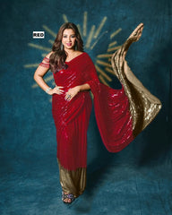 Party-wear Bollywood Blockbuster Georgette Sequence Work Saree