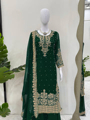 Festive Special Georgette Coding With Sequence Work Sharara Suit