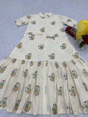 Beautiful Pure Cotton Heavy Thread Embroidery Work Gown
