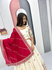 Beautiful Pure Cotton Embroidery Chain Work Lehenga Choli