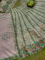 Dreamy Pink Sequence & Mirror Work Lehenga choli