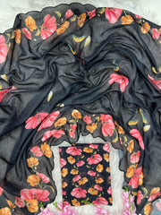 Beautiful Linen Digital Hand Printed Saree
