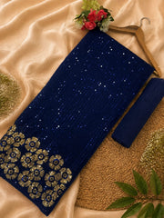 Party-wear Georgette Bollywood Style Sequence Embroidery Work Saree
