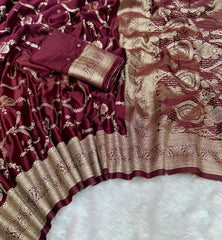 Beautiful Soft Banarasi Satin Silk Saree