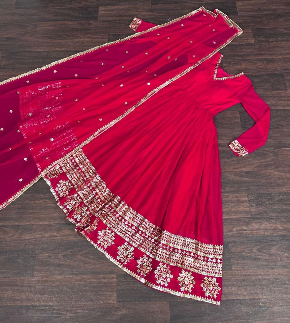 Beautiful Blooming With Sequence  & Embroidery Work Gown