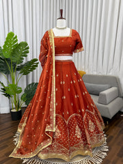 Beautiful Trending Krishma Silk Thread With Sequence Work Lehenga Choli