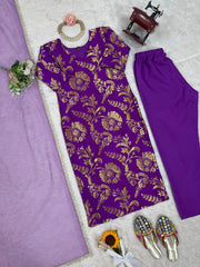 Beautiful Designer Bollywood Inspired Jacquard Silk Dress