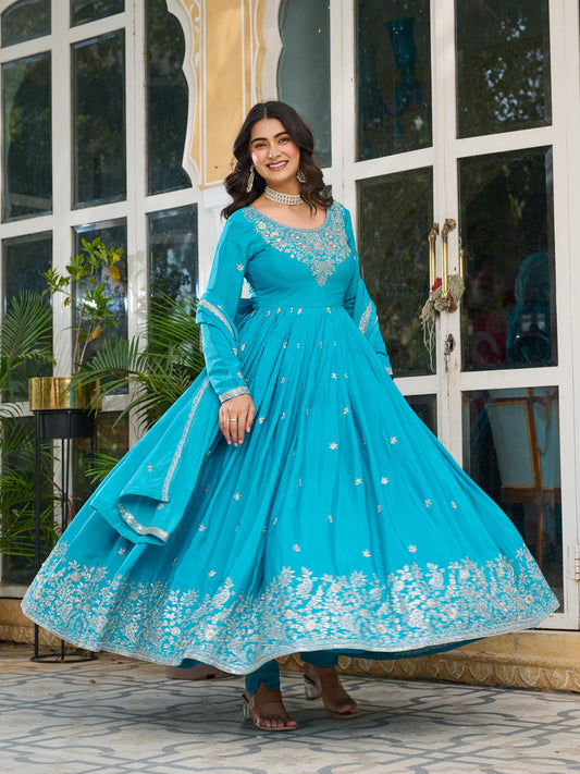 Beautiful American Silk Thread With Sequence Work Gown
