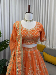 Beautiful Georgette Thread With Sequence Work Lehenga Choli