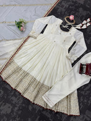 Beautiful Chinon Silk Thread With Sequence Work Gown