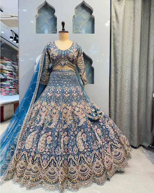 Beautiful Soft Butterfly Net Coding & Sequence Work Lehenga Choli