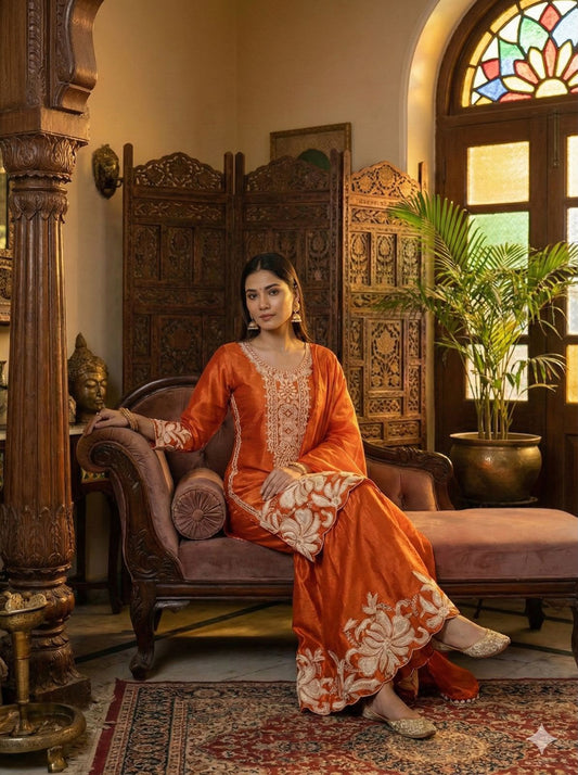 Wedding Special Outfit Jimmy Choo Sequence Embroidery Work Sharara