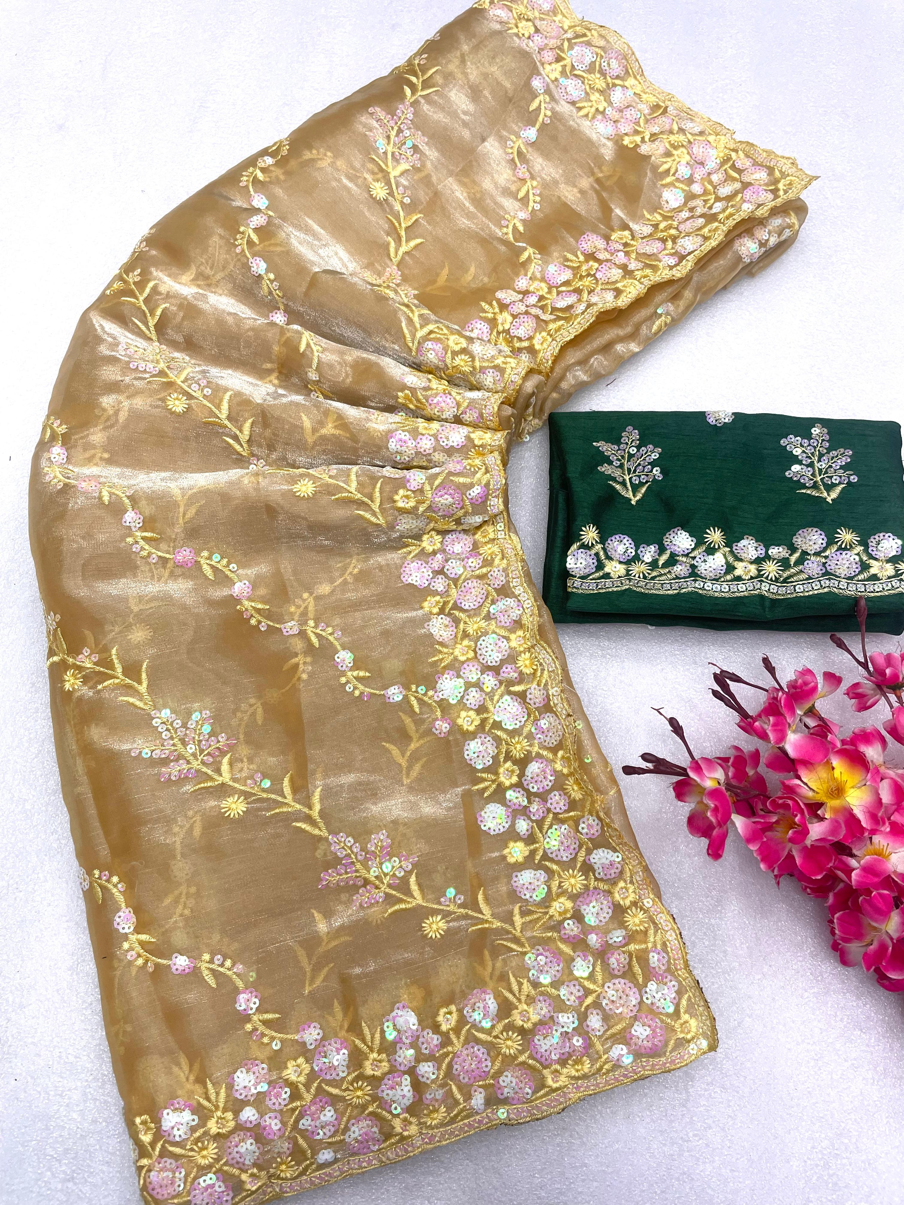 Beautiful Zimmy Choo Sequence Embroidery Work Sarre