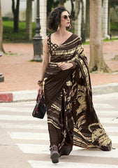 Beautiful Satin Silk With Digital Printed Saree