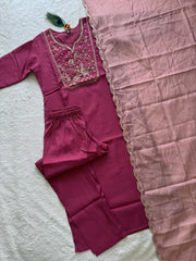 Beautiful Roman Silk With Beads Embroidery Work Dress