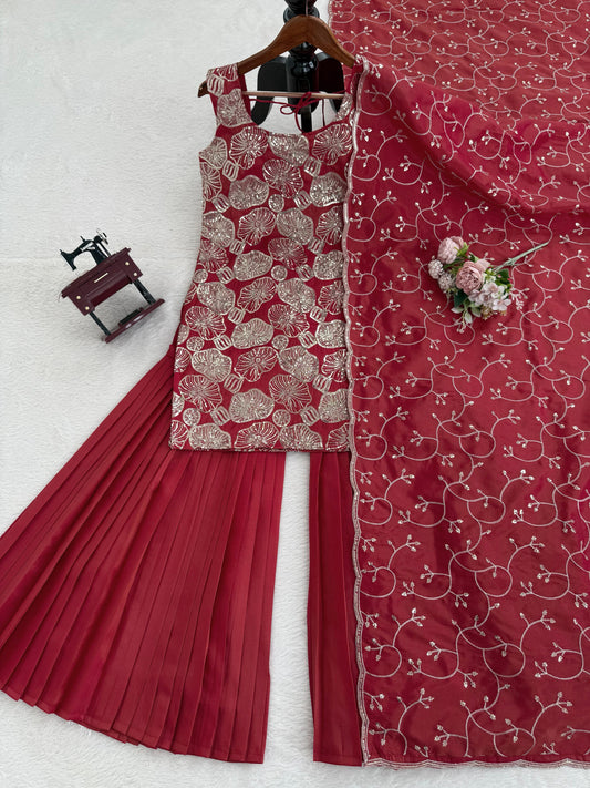 Festive Special Simmer Silk Thread & Sequence Work Sharara