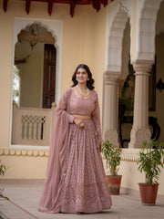 Perfect Wedding Special Georgette Thread Zari Sequence Embroidery Work Lehenga Choli