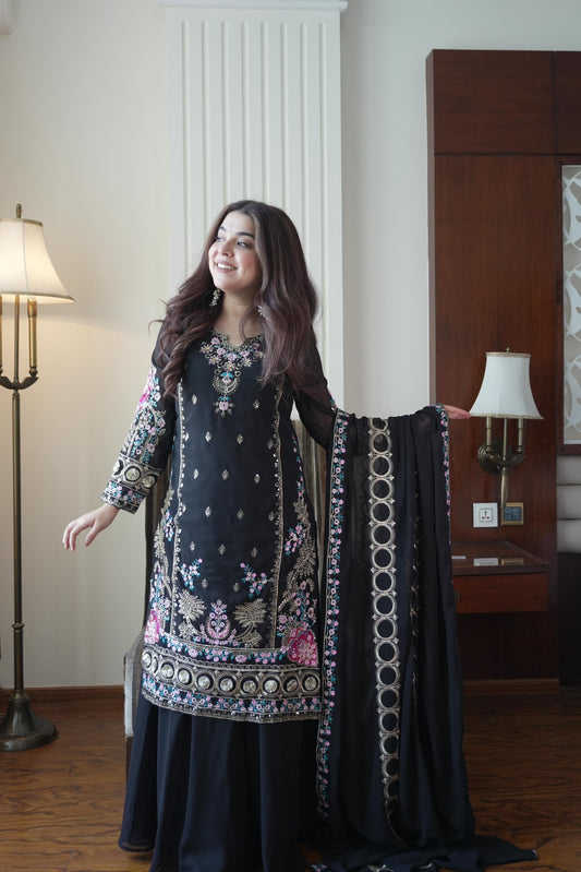 Party-wear Georgette Sequence Embroidery Work Suit