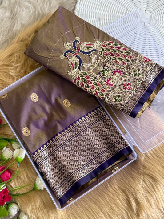 Beautiful Peshwai Kalanjali Paithani With Trending Aari Work Saree