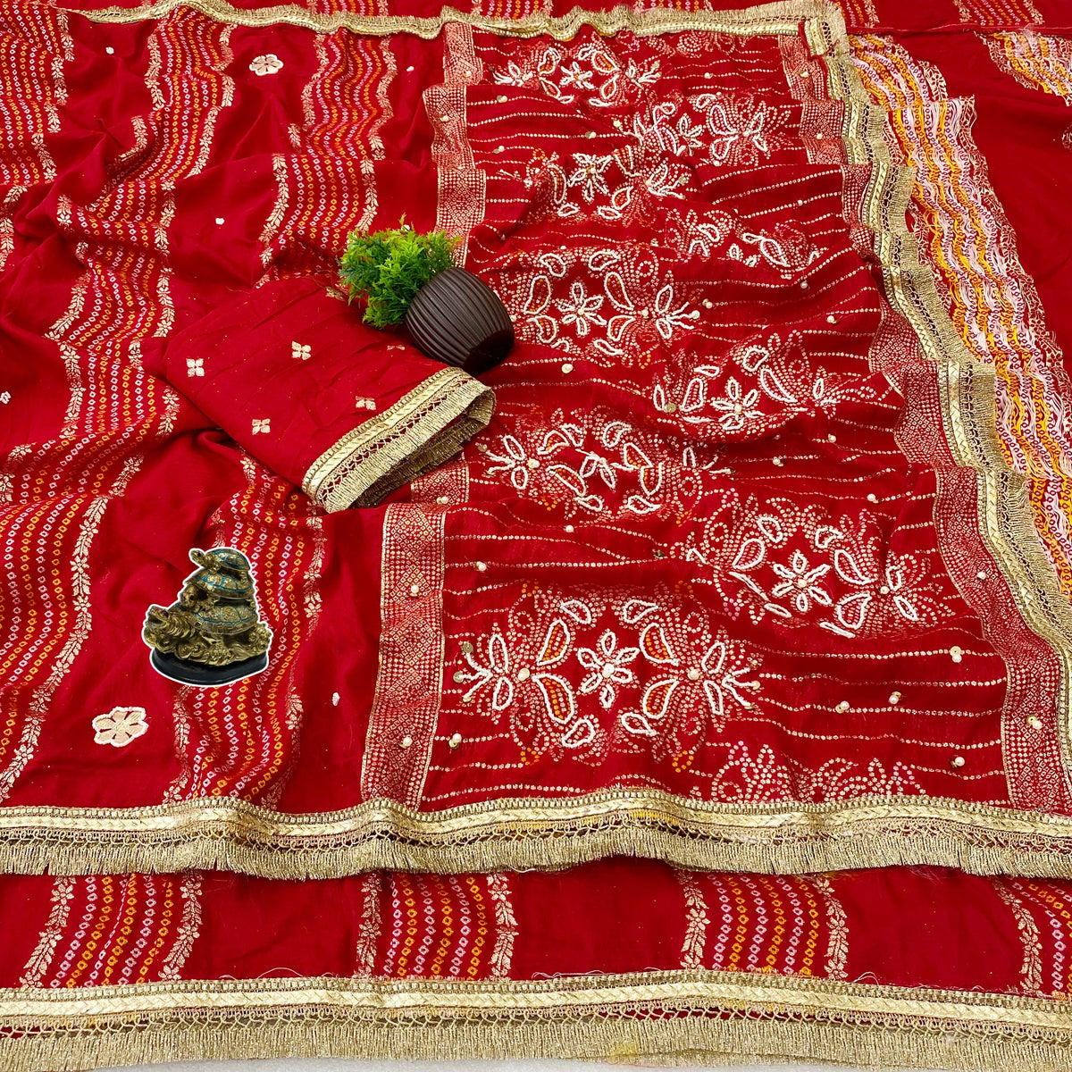 Beautiful Moti Katdana & Sequence Handwork Saree