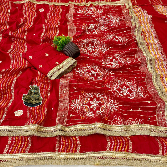 Beautiful Moti Katdana & Sequence Handwork Saree