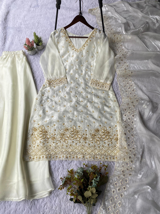 Beautiful Fendy Handwork Beads With Embroidery Sequence Work Sharara