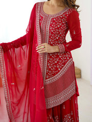 Party-wear Georgette Embroidery Sequence Thread Work Suit