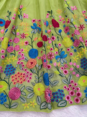 Sangeet Special Tabby Organza Silk Thread With Sequence Work Lehenga