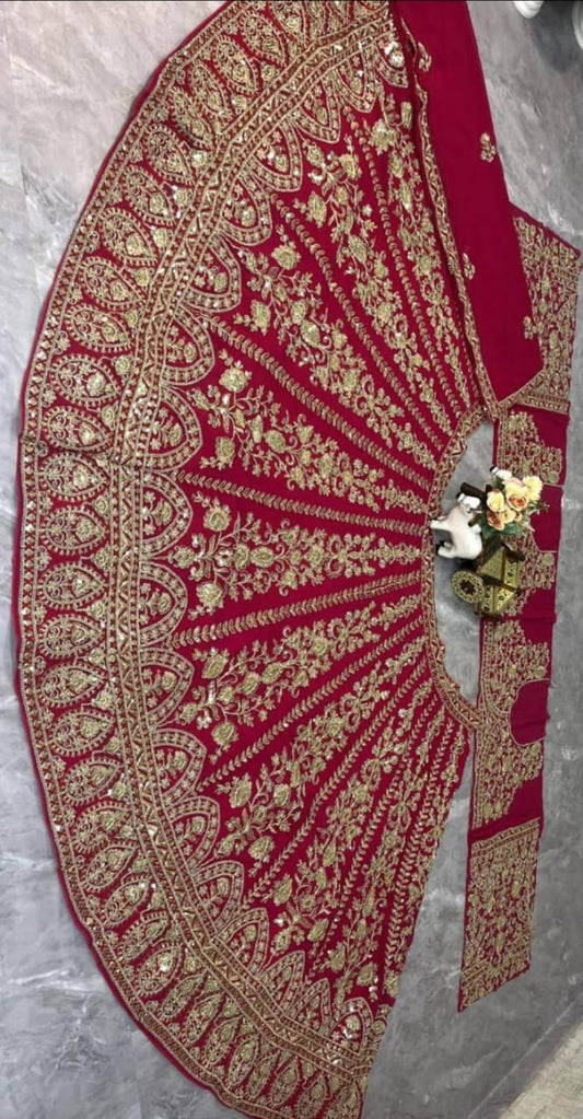 Party-wear Designer Georgette Embroidery Coding Sequence Work Lehenga Choli