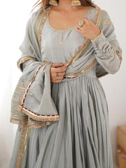 Trending Chinon Silk Thread With Sequence Work Gown