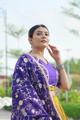 Navratri Special Pure Cotton Embroidery Thread Work Lehenga Choli With Stitched Blouse