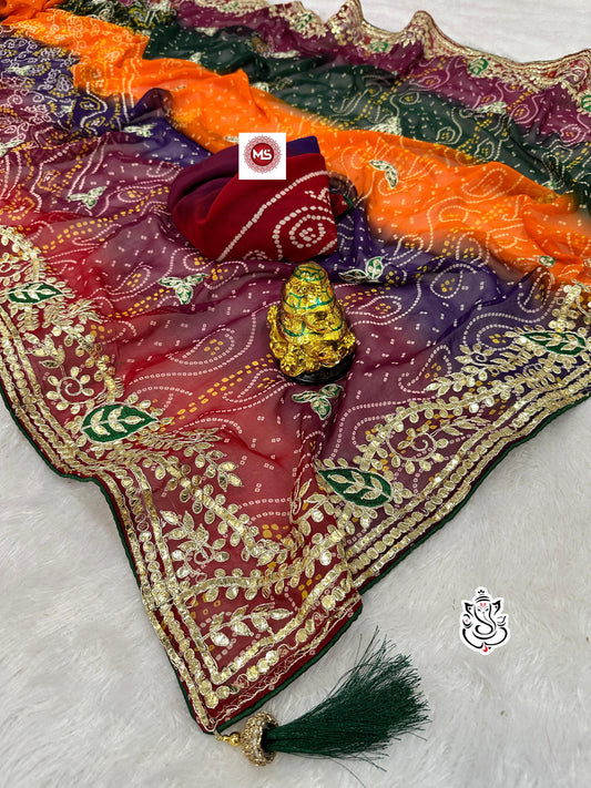 Beautiful Pachrangi Georgette Saree