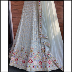 Beautiful Georgette Thread With Sequence Embroidery Work Lehenga Choli