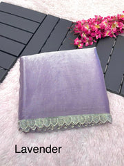 Party-wear Pure Burberry Silk Heavy Handwork Saree