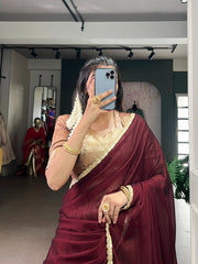 Traditional Dupion Silk Zari Weaving Work Lehenga Choli