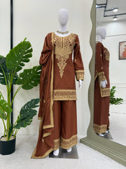 Party-wear Crepe Designer Sharara Suit