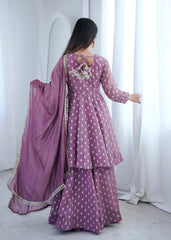 Women’s Ethnic Crunchy Silk Jacquard Butti Designer Sharara