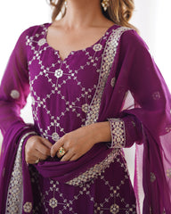 Party-wear Georgette Thread With Sequence Work Salwar Suit