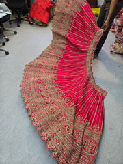 Pink Trending Premium Silk With Zarkan Diamond & Embroidery Work Bridal Lehenga