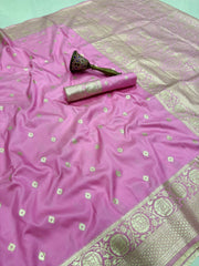 Beautiful Banarasi Silk Gold Zari Weaving Saree